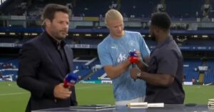 Micah Richards Defends His Prada Shirt Following Awkward Haaland Interaction